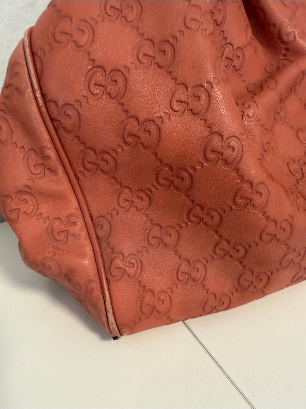 Gucci Medium Sukey Tote Pink Coral Guccissima Leather GG Bag - Picture 5 of 16